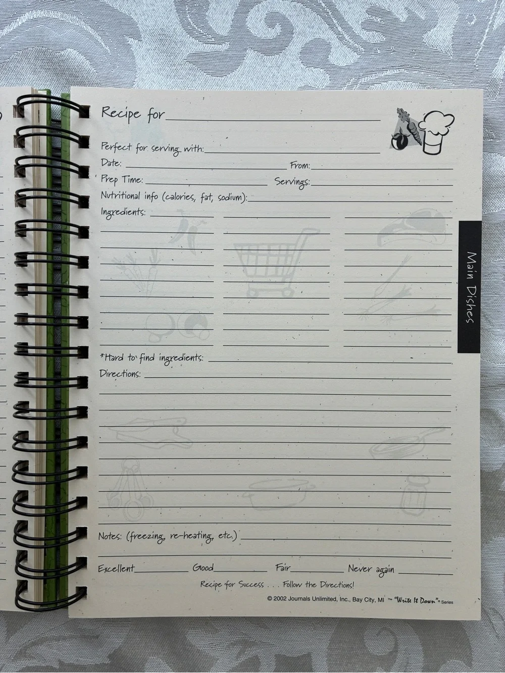 NWT Recipes: A Cooking Journal Write It Down Series Spiral Bound Hardcover